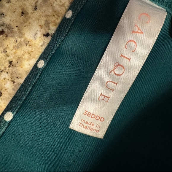 Cacique 38DDD Polka Dot Green Bra FULL COVERAGE - Picture 2 of 2